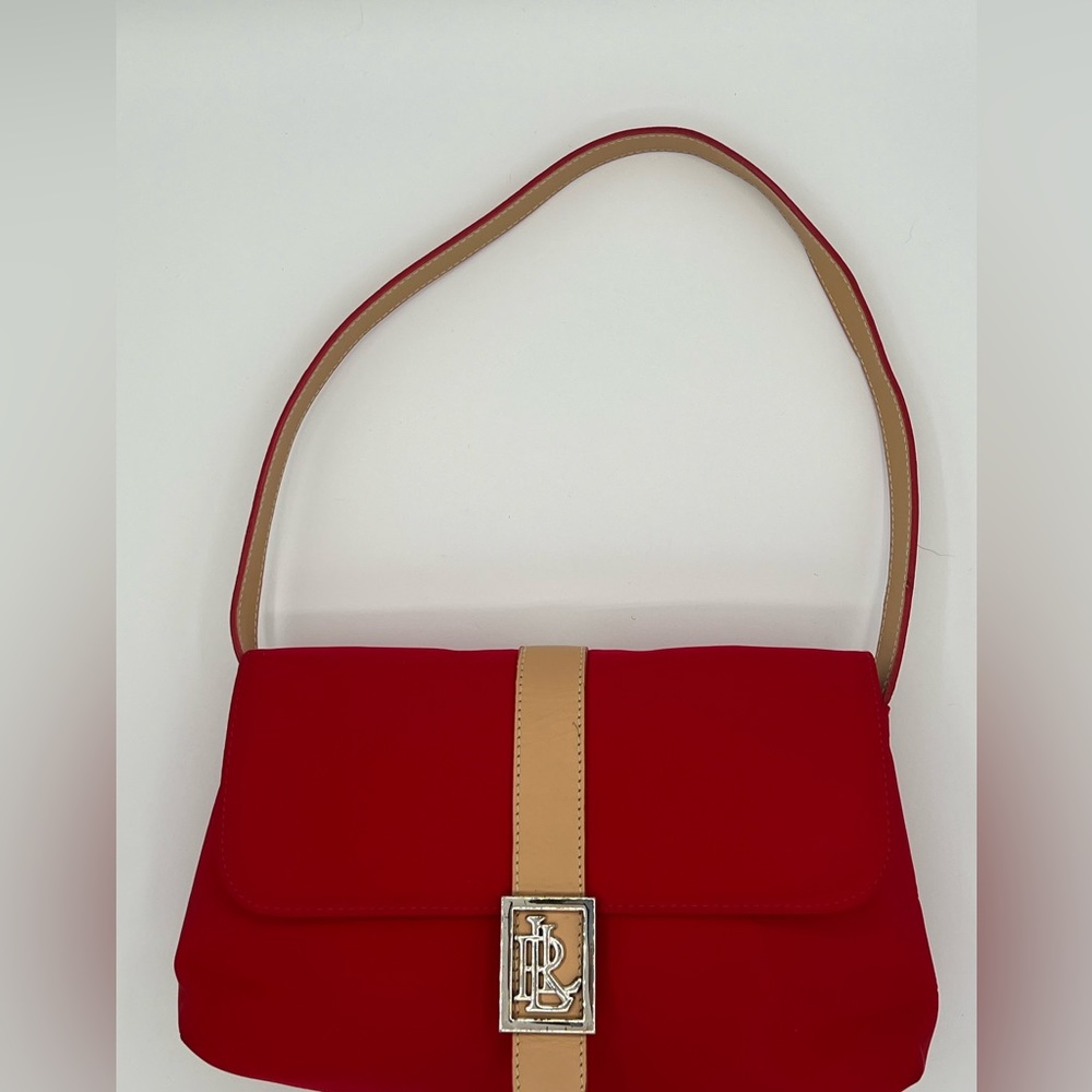 Ralph Lauren Red baguette shoulder bag vintage handbag